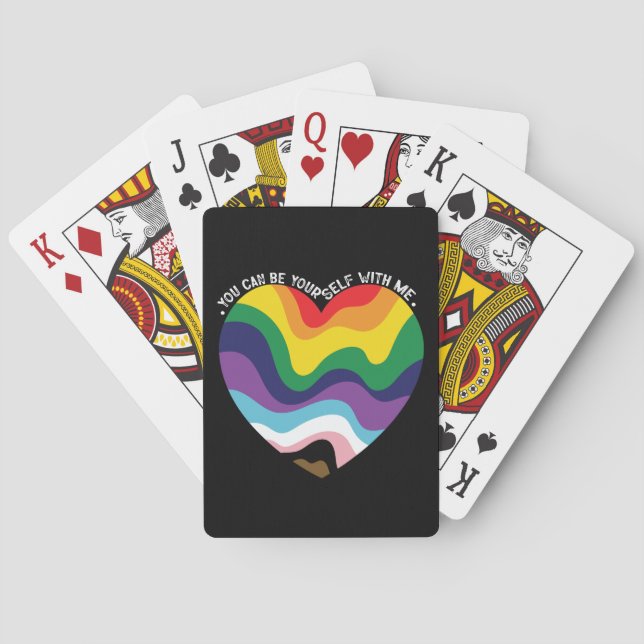 You Can Be Yourself With Me LGBT Transgender Gay  Playing Cards (Back)