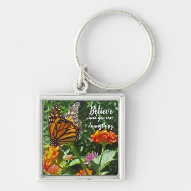You Can Do Anything Monarch Butterfly Inspiration Key Ring (Front)
