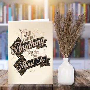 You Can Do Anything Quote Brown Beige Card