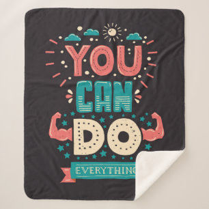You Can Do Everything Colourful Sherpa Blanket