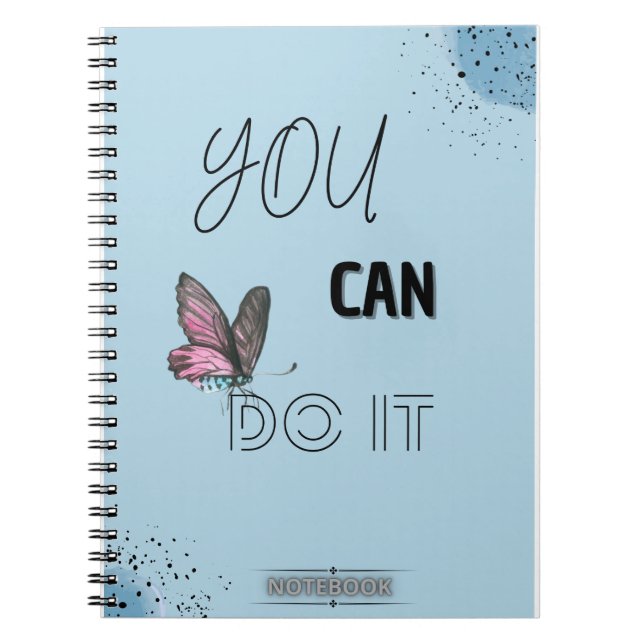 YOU CAN DO IT – Butterfly Motivational Notebook (Front)