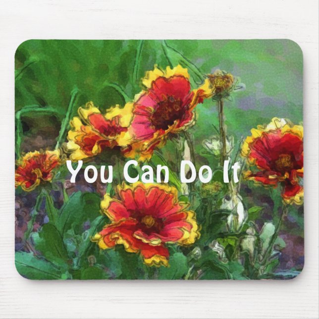You Can Do It Daisies Inspirational Mouse Pad (Front)