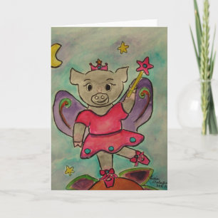 You Can Do It! Dancer Pig Greeting card