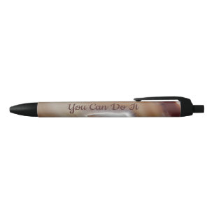 You Can Do It    Photo of Banded Brown Agate  Black Ink Pen