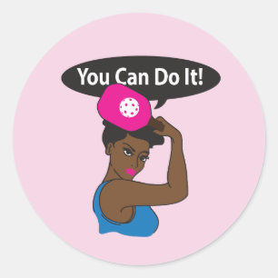 You Can Do It Pickleball (B) Classic Round Sticker