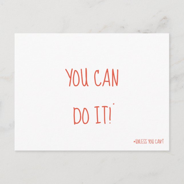 You Can Do It Postcard Funny Motivation (Front)