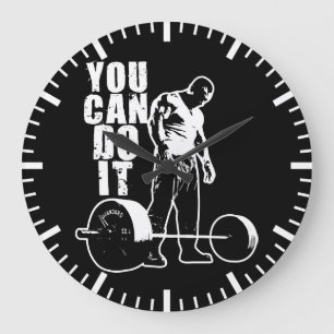 YOU CAN DO IT. Weight Lifting Workout Motivational Large Clock