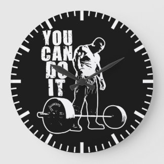 YOU CAN DO IT. Weight Lifting Workout Motivational Large Clock