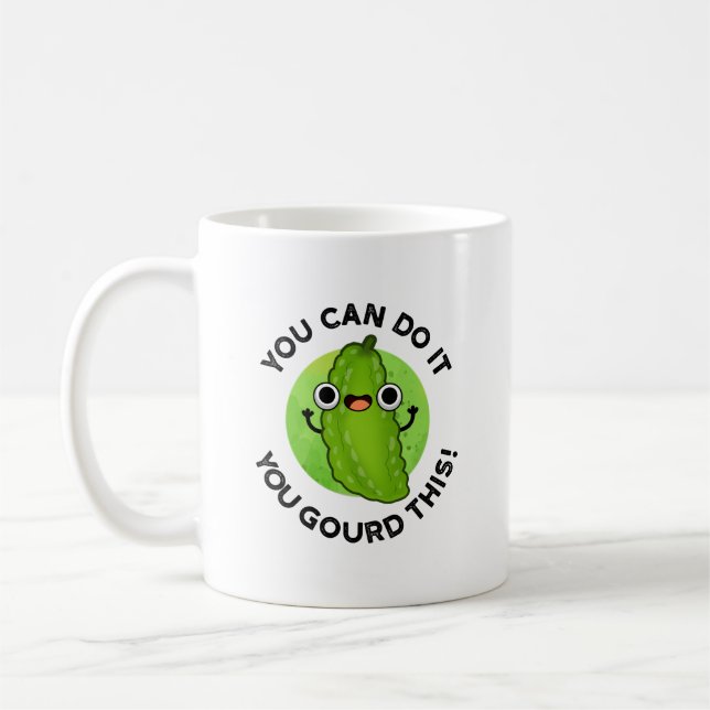 You Can Do It You Gourd This Funny Veggie Pun  Coffee Mug (Left)