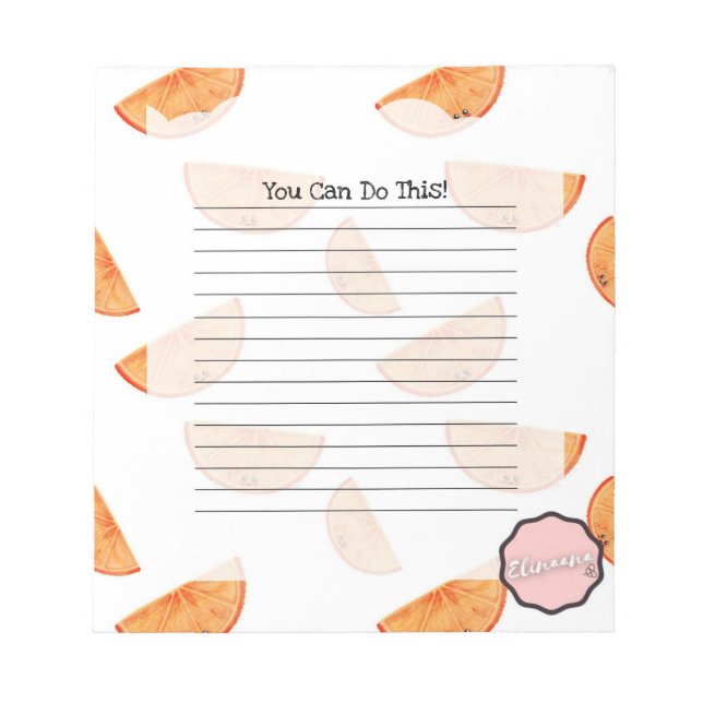 You Can Do This, Customisable Orange Notepad (Front)