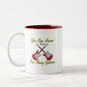 You Can Never Have Too Many Guitars - Colourful Two-Tone Coffee Mug