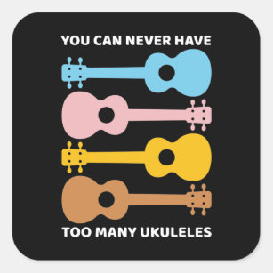 You Can Never Have Too Many Ukuleles Uke Players Square Sticker