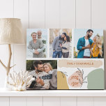 You Can Positive Affirmation 4 Photo Collage Faux Canvas Print<br><div class="desc">Custom canvas with 4 of your favourite pictures and a positive affirmation, which simply reads "you can". The design features trendy abstract shapes and botanical outline drawings in a modern colour palette of ochre yellow, blush, terracotta, beige and green. The photo template is set up for you to add 4...</div>