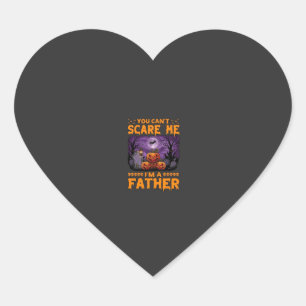 You Can Scare Me Father Halloween Pumpkins Graveya Heart Sticker