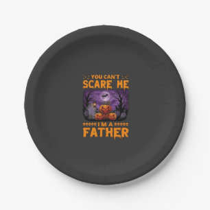 You Can Scare Me Father Halloween Pumpkins Graveya Paper Plate
