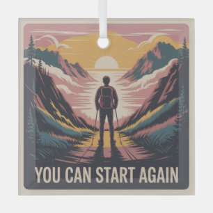 You Can Start Again Glass Tree Decoration