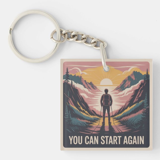 You Can Start Again Key Ring (Front)
