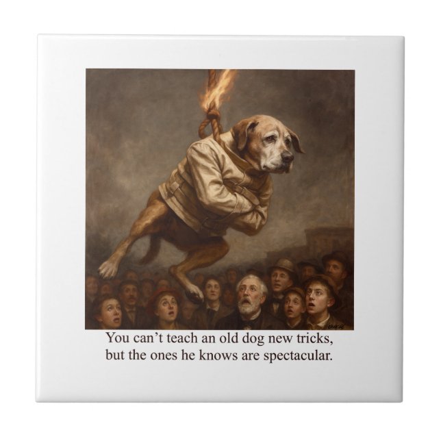 You can’t teach an old dog new tricks ceramic tile (Front)