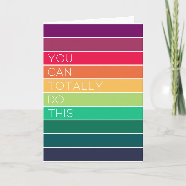 You Can Totally Do This | Rainbow Stripe Modern Card (Front)