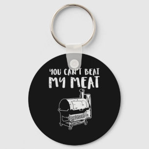 You Cant Beat My Meat Funny Bbq Barbecue Grill Men Key Ring