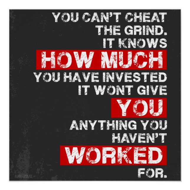 You cant cheat the grind success motivation poster (Front)