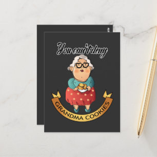 You can't Deny Grandma Cookies sign postcard
