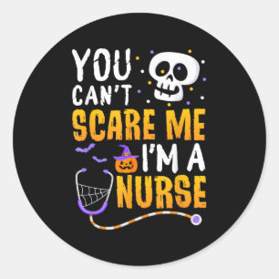 You Cant E Me Im A Nurse Halloween Rn Witch Boo Fu Classic Round Sticker