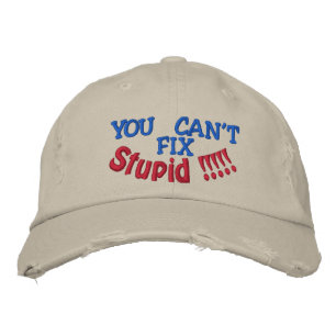 YOU CAN'T, FIX, Stupid !!!!! Embroidered Hat