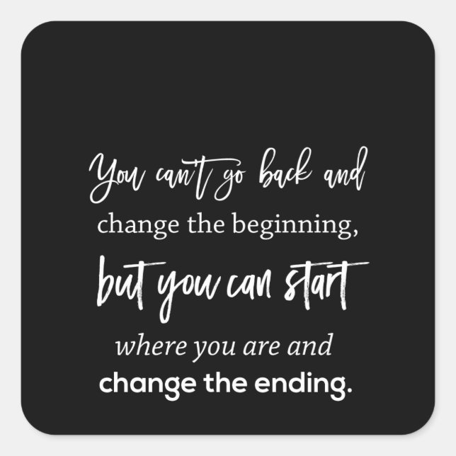 you can't go back and change beginning square sticker (Front)