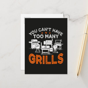 You Can't Have Too Many Grills Announcement Postcard