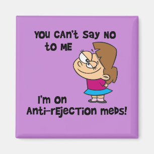 You Can't Say No to Me Cartoon Girl Magnet