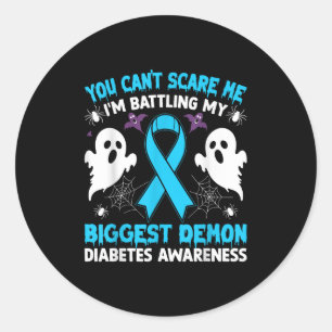 You Cant Scare Me Im Battling My Biggest Demon Dia Classic Round Sticker
