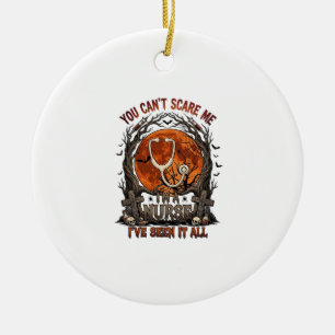 You Cant Scare Me Nurse Halloween Stethoscope Oran Ceramic Ornament