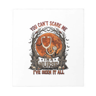 You Cant Scare Me Nurse Halloween Stethoscope Oran Notepad