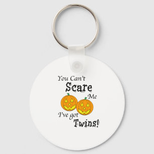 You can't scare me twins - pumpkins key ring