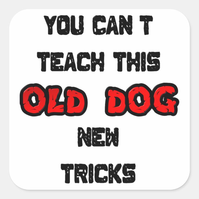 You Can't Teach This Old Dog New Tricks Square Sticker (Front)
