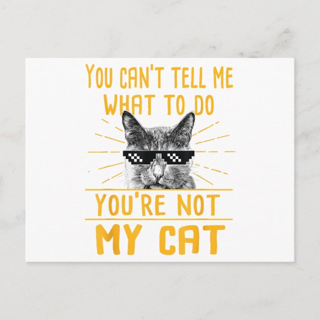 You Can't Tell Me What To Do - Funny Cat Lover Kit Holiday Postcard (Front)