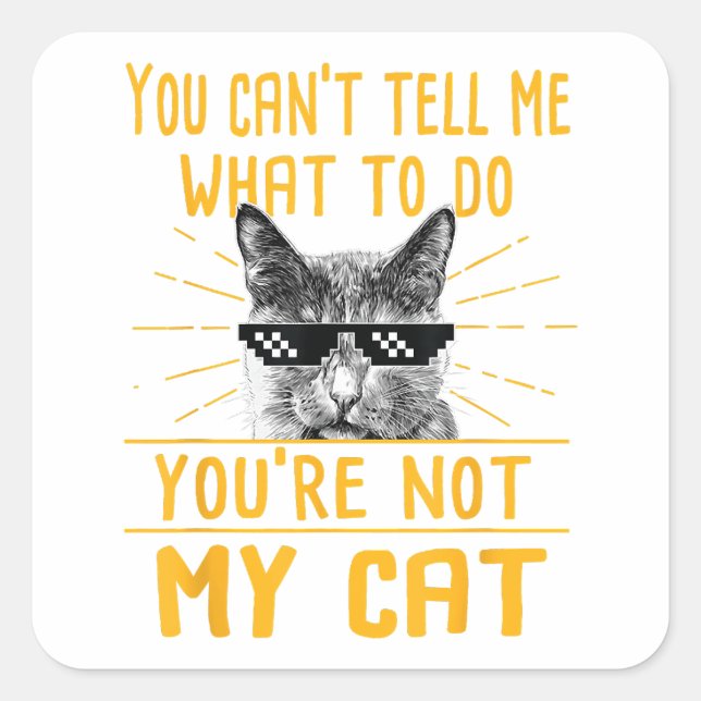 You Can't Tell Me What To Do - Funny Cat Lover Kit Square Sticker (Front)