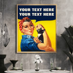 You Cat Do It Rosie Cat Lady Feminist Poster<br><div class="desc">You Cat Do It Rosie Cat Lady Feminist Poster - This sensational poster has a design based on the uber cool “We Can Do It!” American propaganda poster. Associated with Rosie the Riveter who was instrumental in the movement of women into the paid industrial workforce during World War II. This...</div>