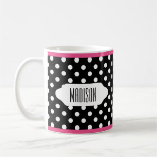 You Choose Background Colour & white polka dots Coffee Mug