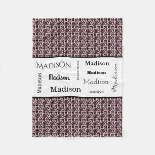 You Choose the Colour Heart Print w/Name Fleece Blanket