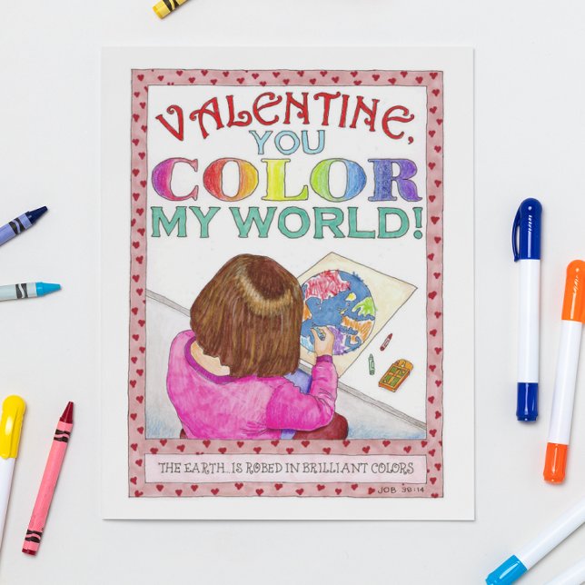 You Colour my World Valentine (customisable) Holiday Card (Creator Uploaded)