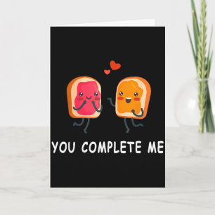 You Complete Me Cute Valentines Day Peanut Butter Card