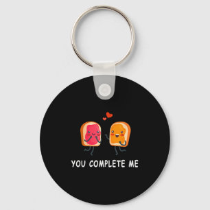 You Complete Me Cute Valentines Day Peanut Butter  Key Ring