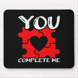 You Complete Me Heart Love Happy Valentines Day Pu Mouse Pad