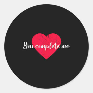 You Complete Me Heart Valentines Day Classic Round Sticker
