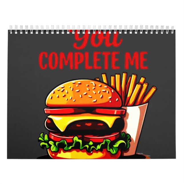 You Complete Me Pizza Graphic  Calendar (Cover)