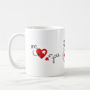You Complete Me – Puzzle Heart Love Symbol Coffee Mug