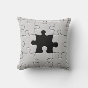 You Complete Me Romantic Black and White Jigsaw Cushion