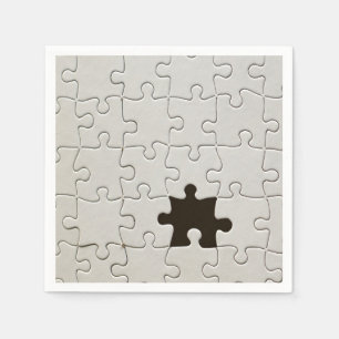 You Complete Me Romantic Black and White Jigsaw Napkin